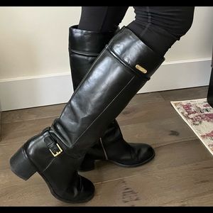 Tall Coach black leather boots